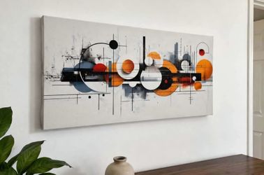 Large Abstract Geometric Canvas Wall Art