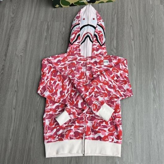 Pink ABC CAMO SHARK BAPE HOODIE 2.0 DOUBLE HOODIE VERSION !