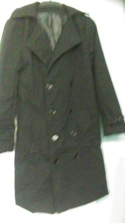 New, never used black trench coat