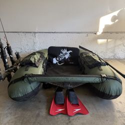 Float Tube With Custom Rod Holders