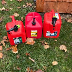 5 Gallon Gas Cans Lot Of 3