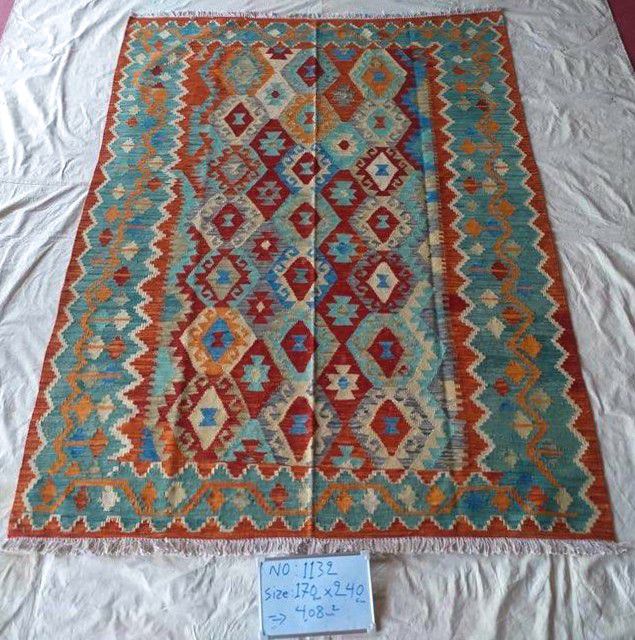 Traditional Hand Made Kilim Rug from Afghanistan 6'x8'