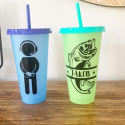 Custom made color changing cups