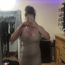 Prom Dress Sparkly Baige 