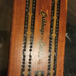 Vintage Collectible Wooden Board Case Box Empty For The Cribbage Card Game