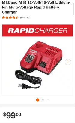 Milwaukee M12 and M18 12-Volt/18-Volt Lithium-Ion Multi-Voltage Rapid Charger