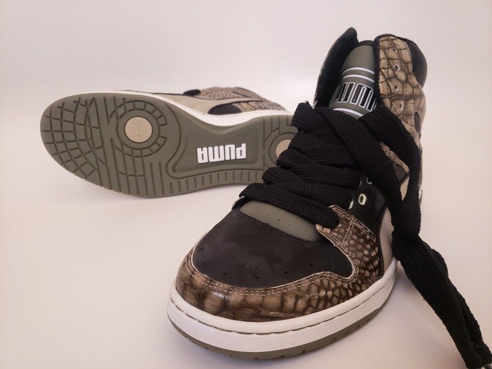 Puma Unlimited Hi 345224 03 SUPER RARE, Burnt Olive/black/spray Green, Size 9.5