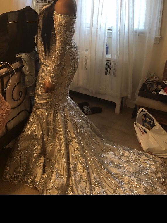 Sliver Mermaid Prom Dress