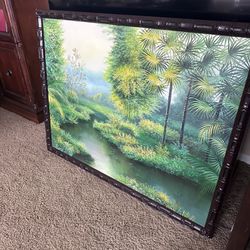 FREE Canvas Painting With Frame (Tropical-ish Landscape)