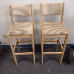 2 Wooden Bar Stools 