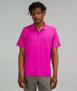 LULULEMON Metal Vent Tech Polo 2.0 Shirt in Pink Clay/Purple Highlight, Men's XL