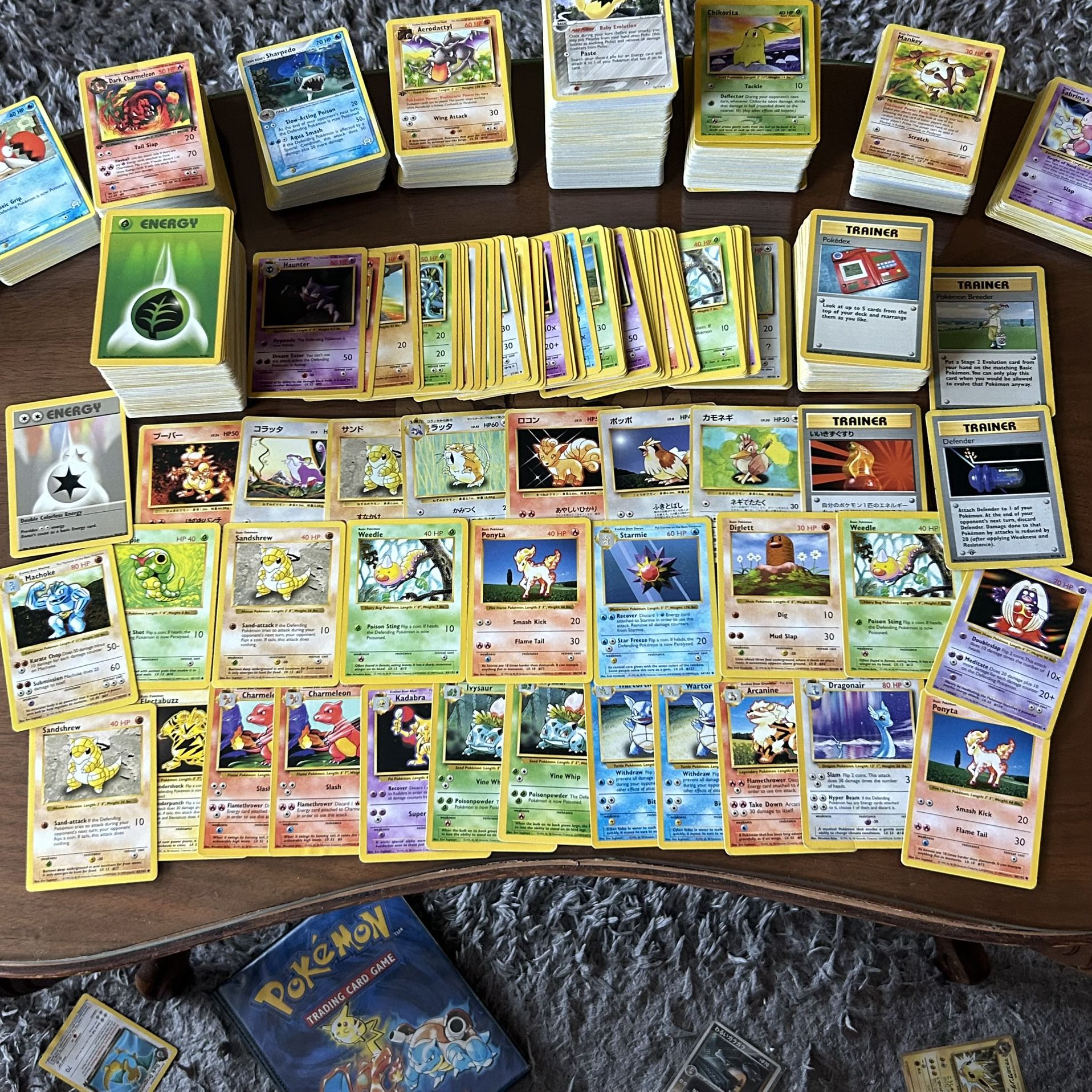 Pokémon 1999 WOTC Vintage base set lot of 337 cards - Nintendo Wizards old Pokemon Pocket Monsters Shadowless Genuine Classic Original