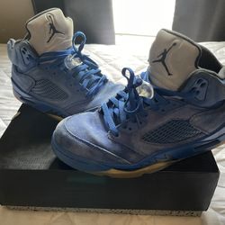 Air Jordan 5 Retro Blue Suede Size 9.5