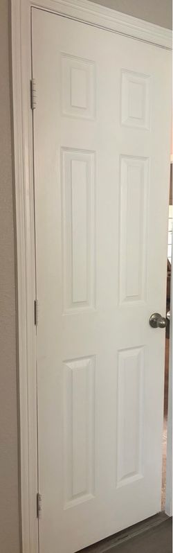 White interior door with a classic 6-panel design.