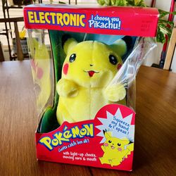 Pokémon Electronic Talking I Choose You Pikachu NIB 1998 Nintendo Hasbro