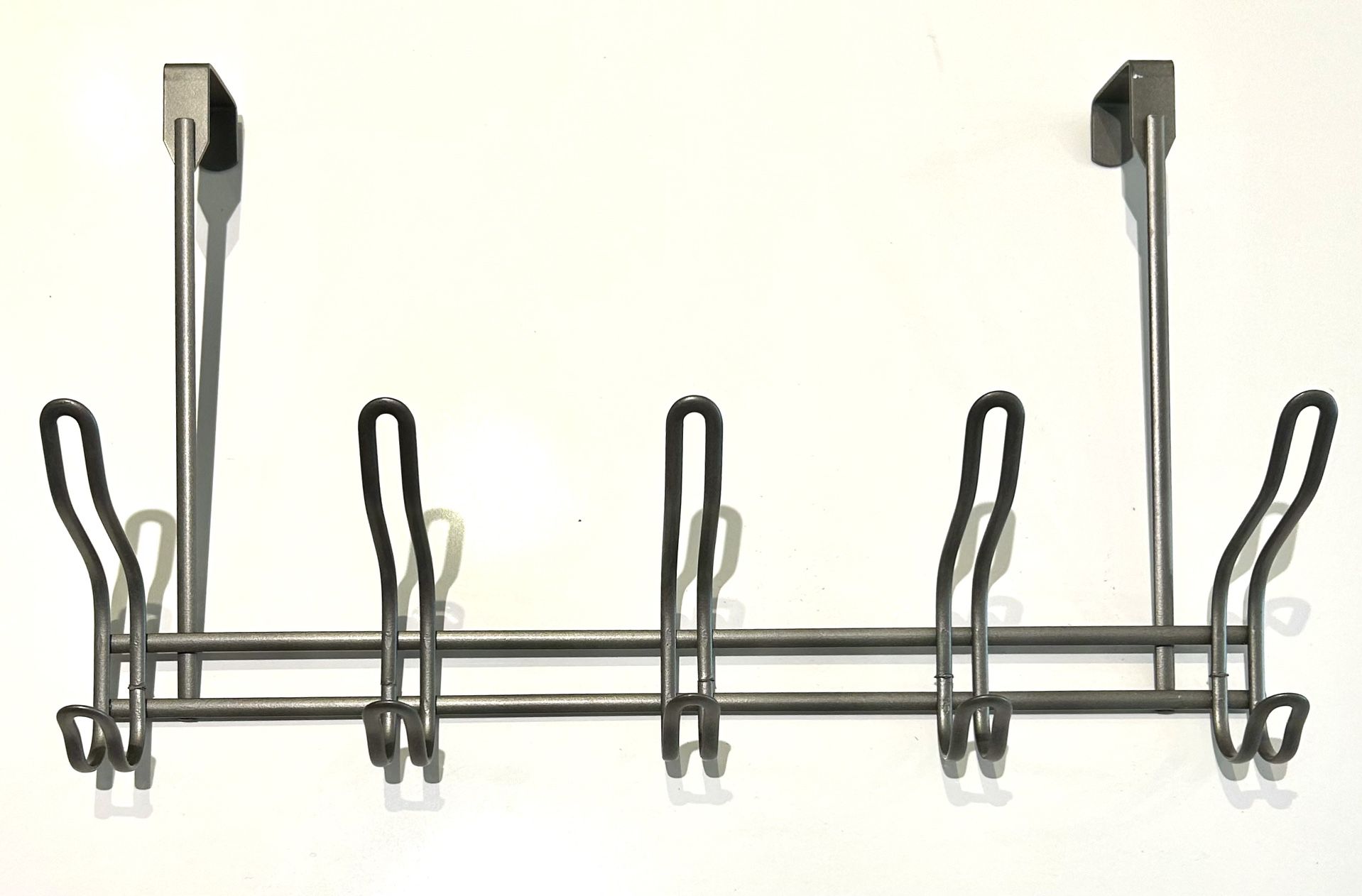 Over The Door Hanger, 5 Hooks, 11x18 Brushed Chrome Preowned