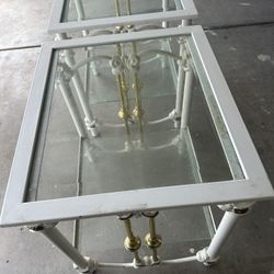 Two white coffee tables