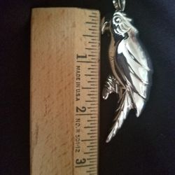  Sterling Silver 925 Parrot Pendant/pin