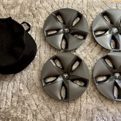 Tesla Model 3 OEM 18" Aero Wheel Covers Hubcaps Set of 4 Center Caps Bag