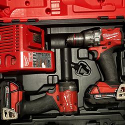 Milwaukee M18 Fuel Hammer Drill Impact Driver Battery Charger Combo Kit 