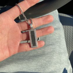 Silver Chain With Diamond Necklace 