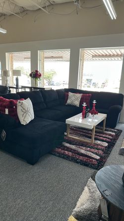 Three piece black sectional