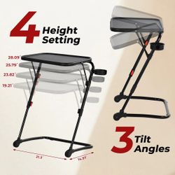 Homy Casa Baseline 23" Adjustable Folding Table Desk Single Piece Home Office Gaming Study