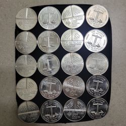 Crabtree Mint Divisible Vintage 1 0z 999 Silver Coins. $54 Each 