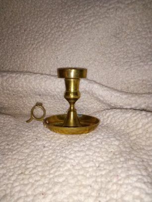 Antique Mid Century Style Solid Brass Candle Holder