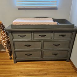 Rustic Gray Nursery Dresser/Changing Table
