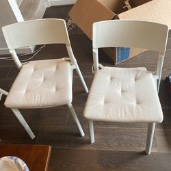 Two IKEA Chairs With Seating Pads 