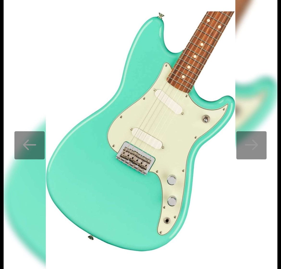 Fender Player Duo-Sonic SS Electric Guitar, Sea Foam Green, Pau Ferro Fingerboard MSRP $799