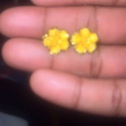 24K Flower Earrings 