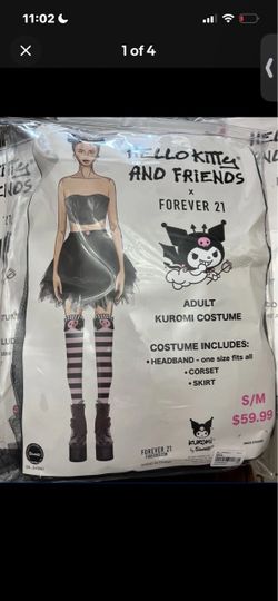 Kuromi Corset Tutu Skirt & Headband Set Sanrio Forever 21 Hello Kitty NEW S/M