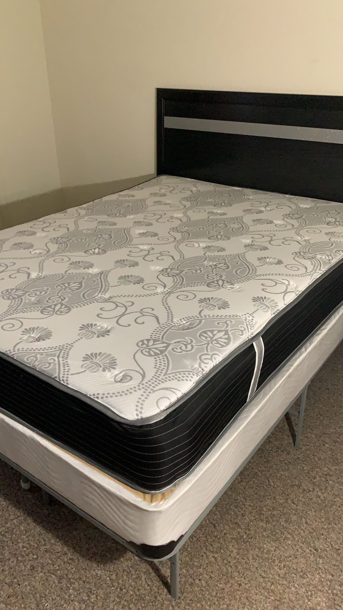 New Queen Mattress And Box Spring Bed Frame Is Not Included 