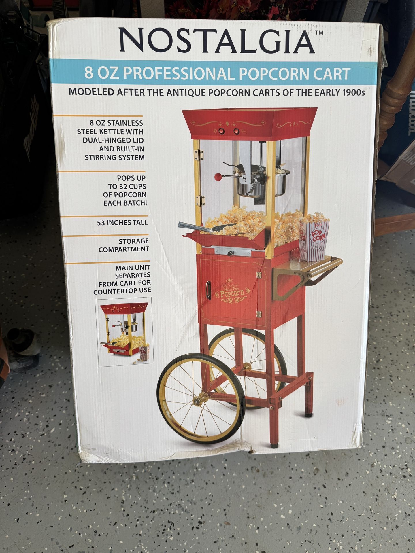 Nostalgia 8 Ounce Professional Popcorn Cart