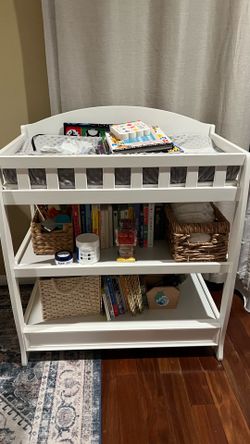 Delta white wood baby changer