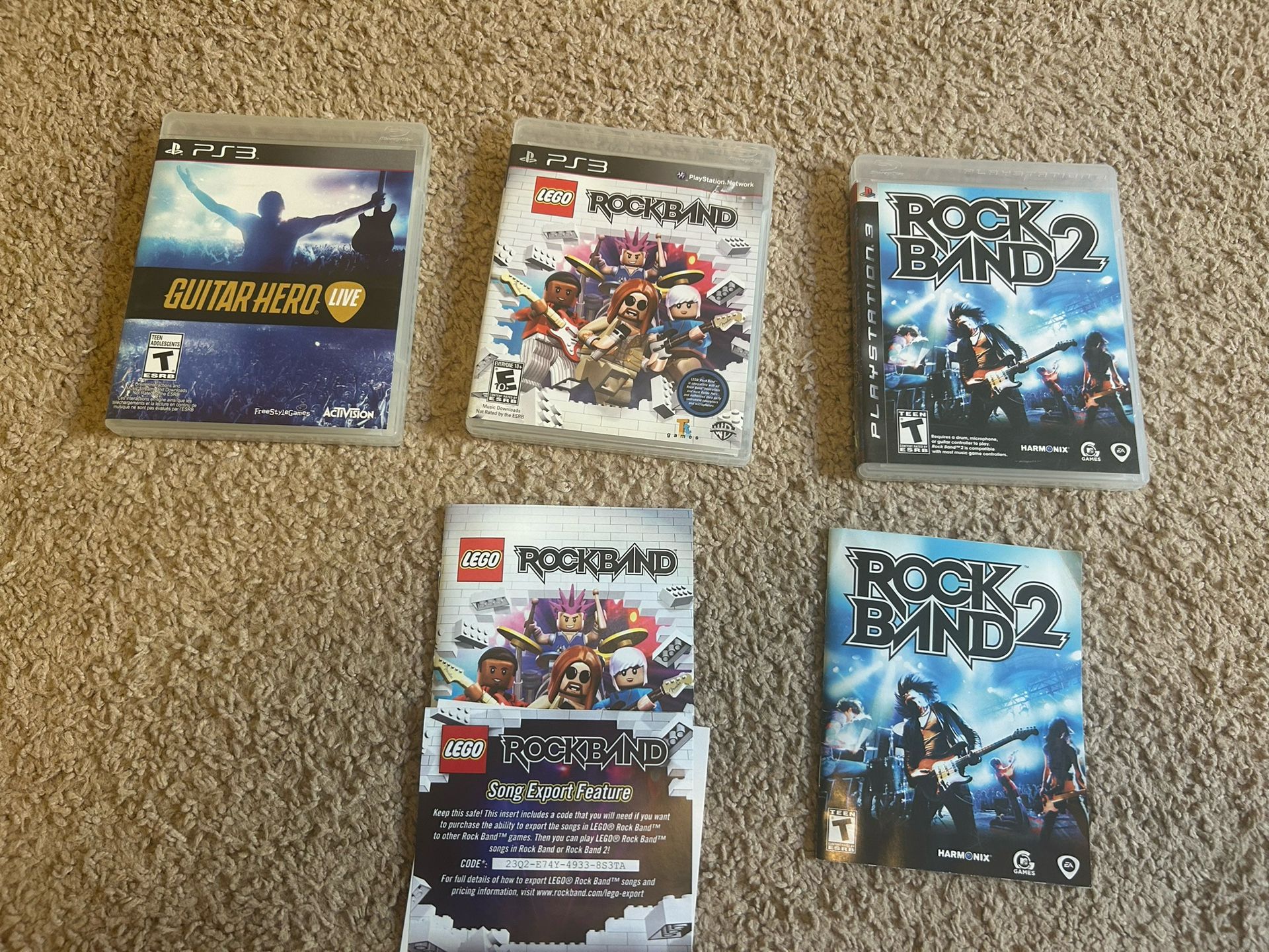 PS3 Guitar Hero Rockband Game Bundle