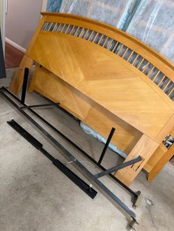 King size wooden bed