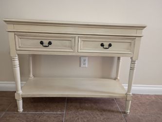 Cream Console Table with Two Drawers