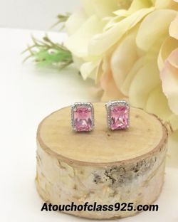 Pink Ice Studs 925 Sterling Silver