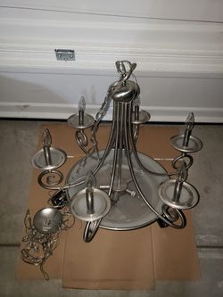 Beautiful Candlestick Brushed Nickel Chandelier