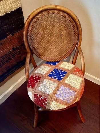 Vintage Rattan Bentwood Accent Crochet Chair just $10