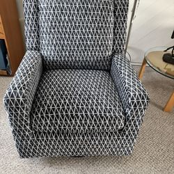 Fabric, swivel, glider,  accent rocking chair