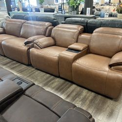 2-piece Power Recliner Adjustable Headrest Sofa And Love Set 