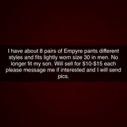 Empyre Pants Size 30