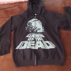 Vintage Dawn of the Dead Horror Movie Promo Sweatshirt Zip Hoodie Small RARE