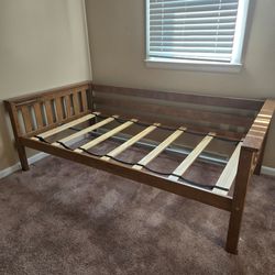 Twin Size Wood Bed Frame with Slats
