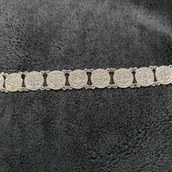925 Sterling Silver St. Benito Coin Bracelet 