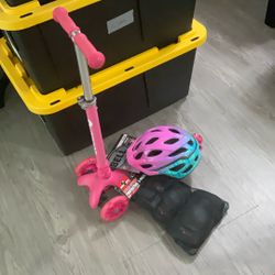 Scooter, Helmet And Protective Pads